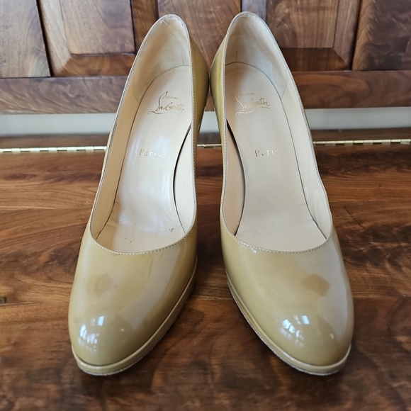 Christian Louboutin Shoes - Christian Louboutin Women's Beige Patent Leather Pumps